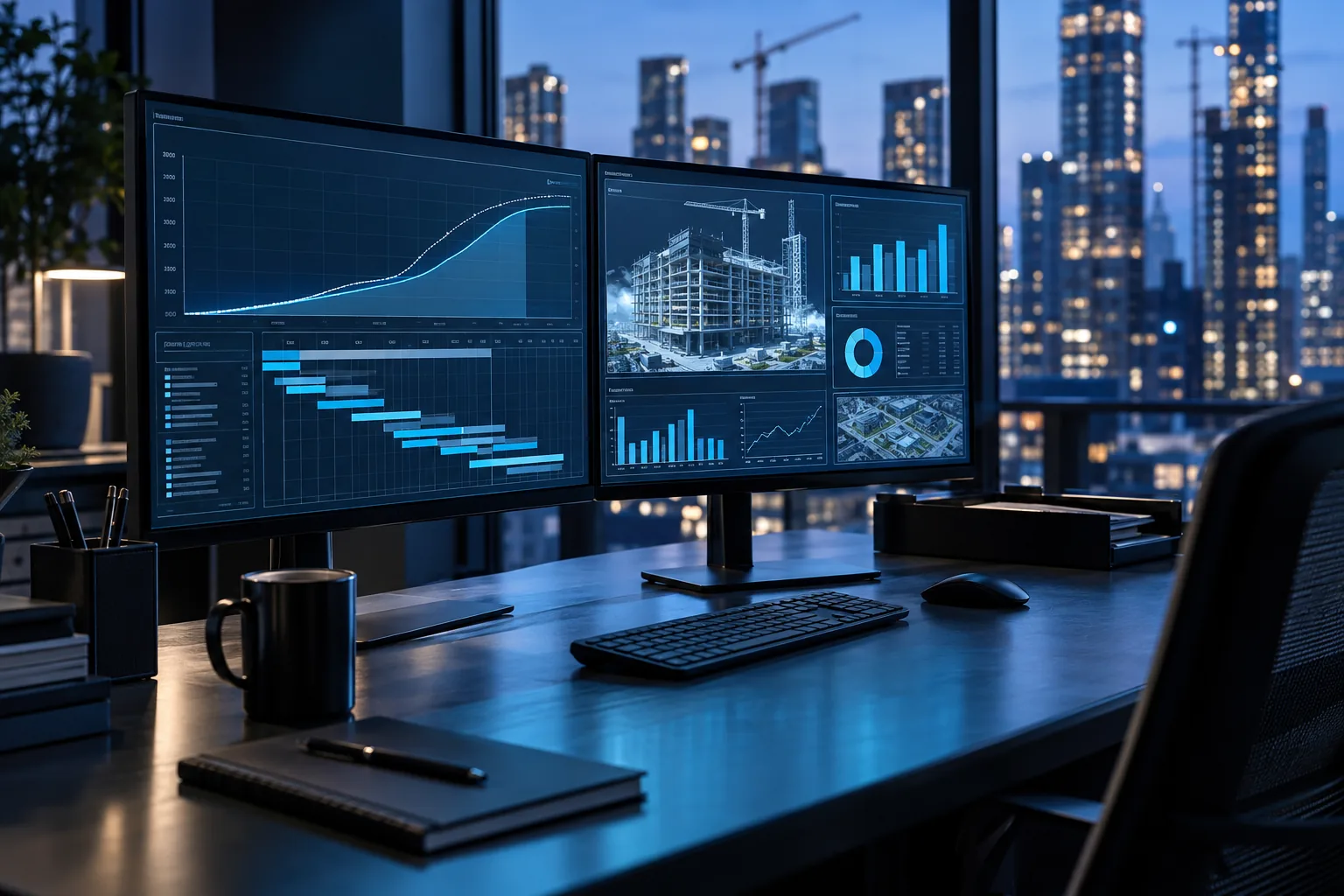 A connected project control workspace with schedule and performance reporting